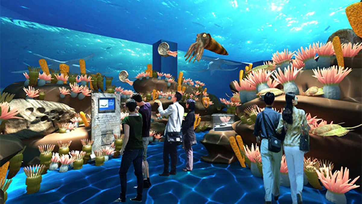 满城区展览展示海底探秘互动感应投影