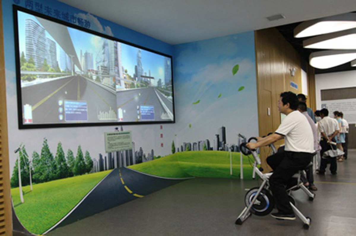 金川县展览展示虚拟自行车驾驶